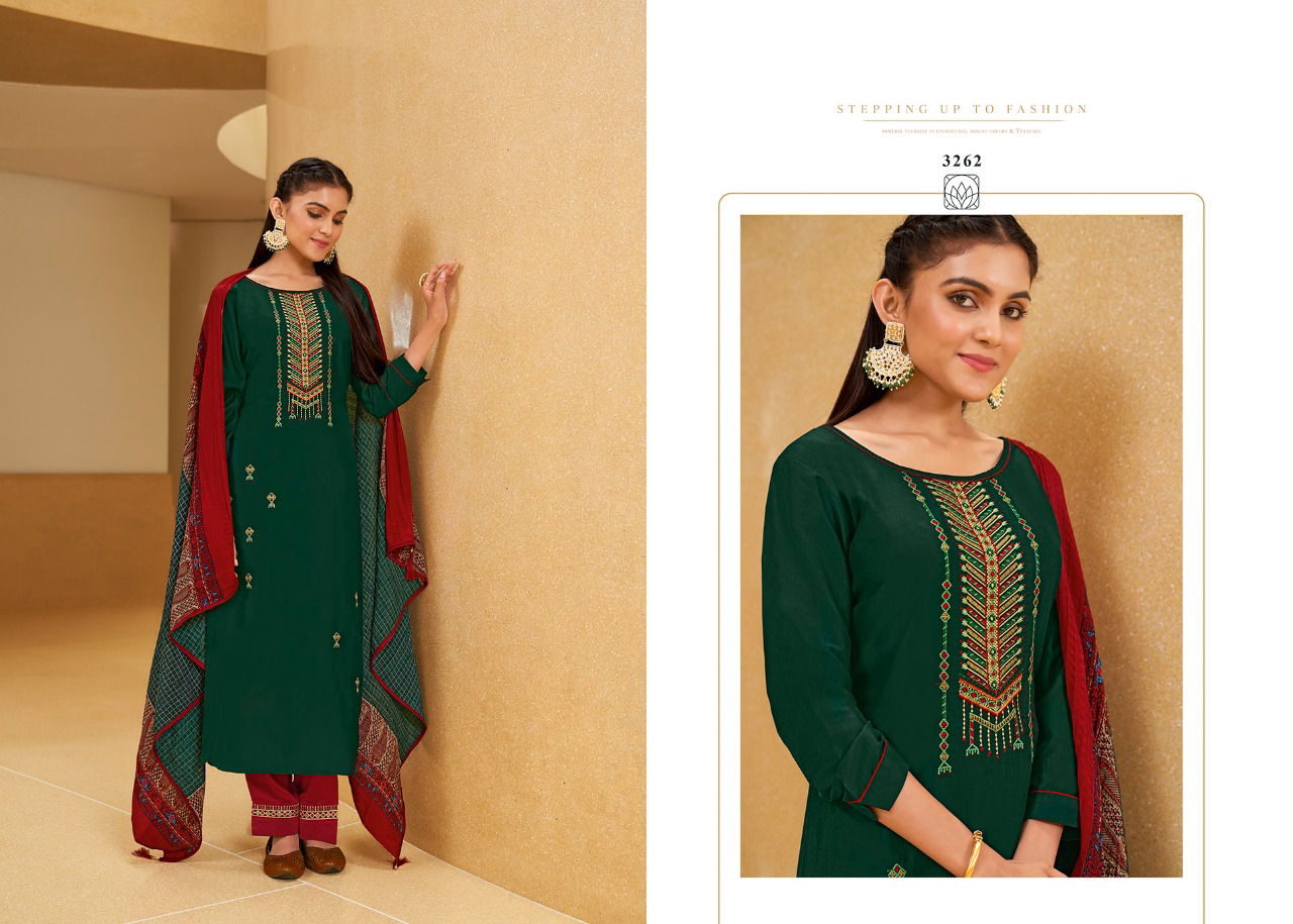 Rangoon Riha Silk Designer Festive Wear Fancy Silk with Embroidery Work Ready Made Collection